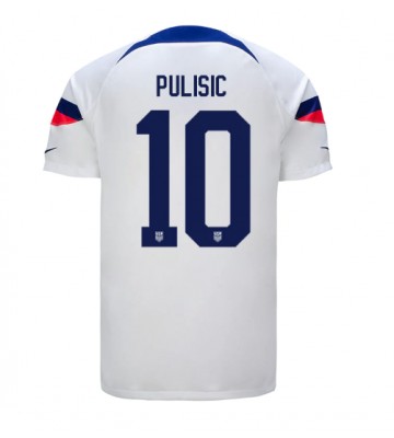 United States Christian Pulisic #10 Replica Home Stadium Shirt World Cup 2022 Short Sleeve